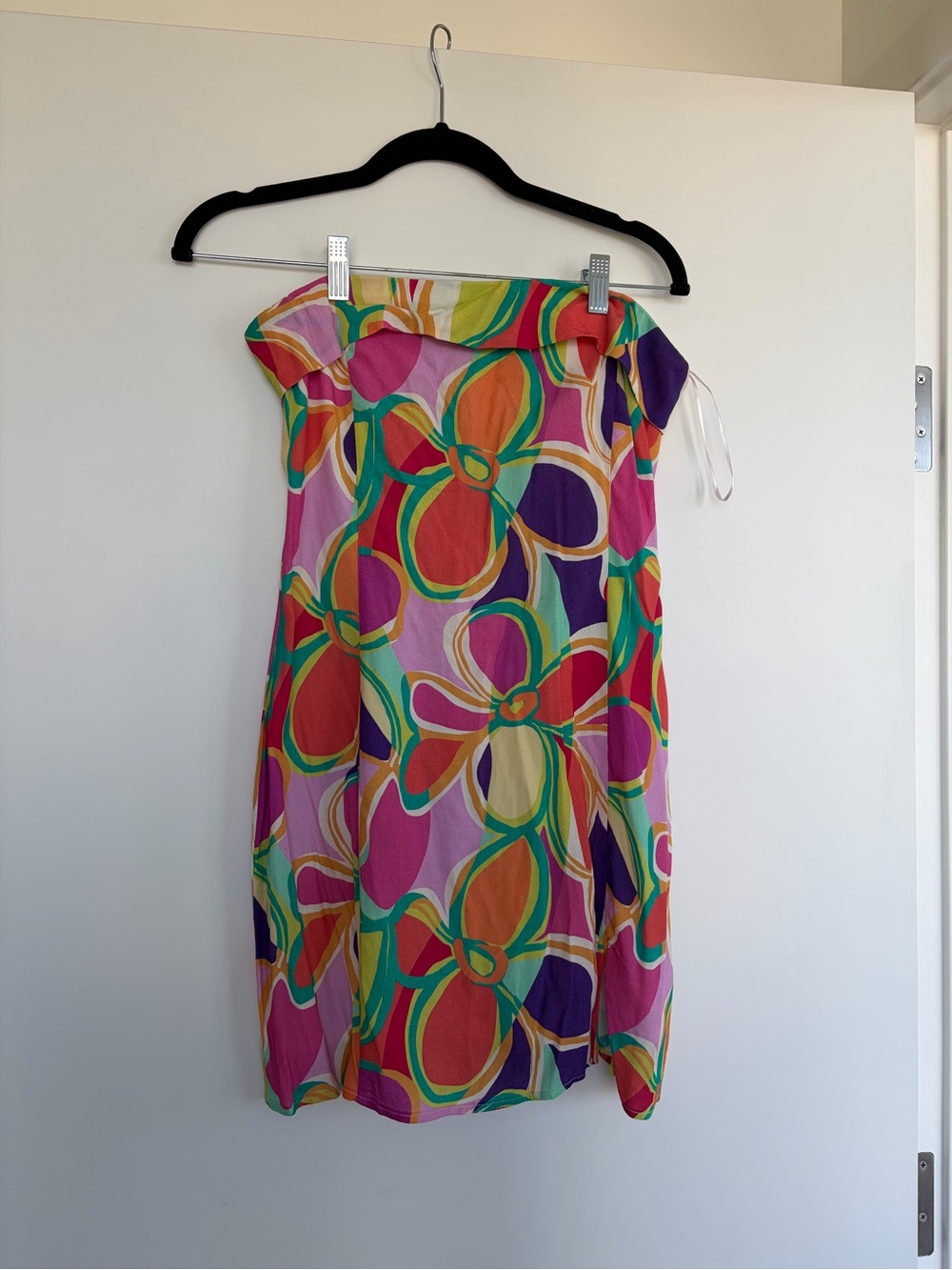 Strapless Multicolored Floral Print Mini Dress